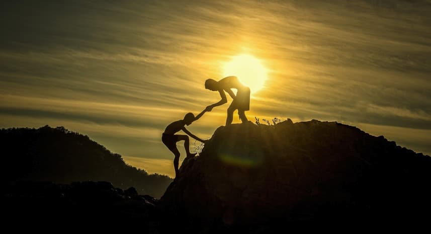 Helping hand at hiking