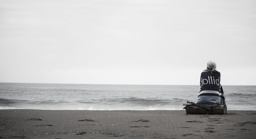 Beach with single person