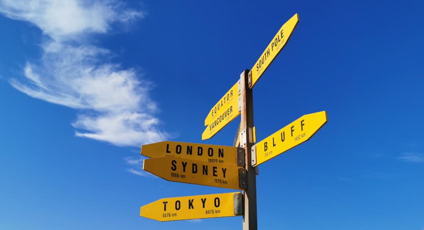 Bluff sign in New zealand
