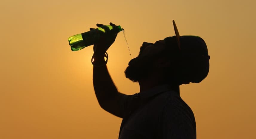 Man drinking water